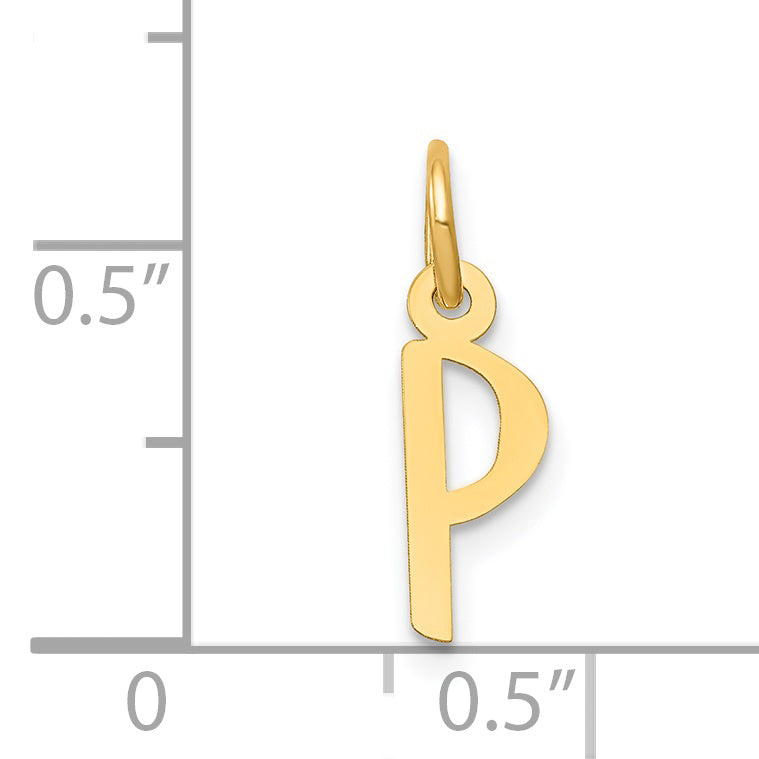 14k Yellow Gold 14k Small Slanted Block Letter P Initial Charm