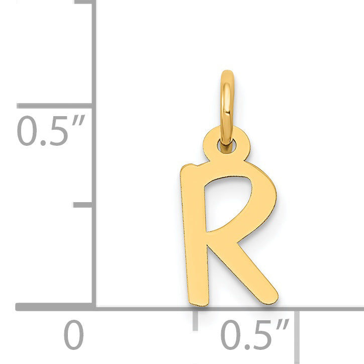 14k Yellow Gold 14k Small Slanted Block Letter R Initial Charm