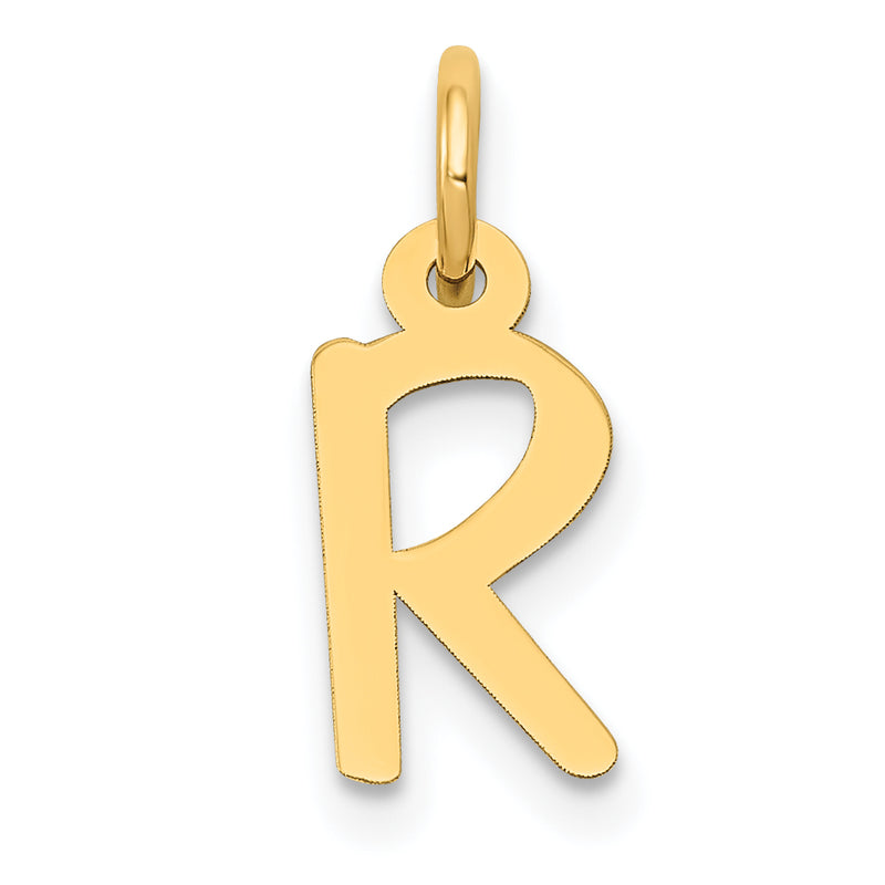 14k Yellow Gold 14k Small Slanted Block Letter R Initial Charm