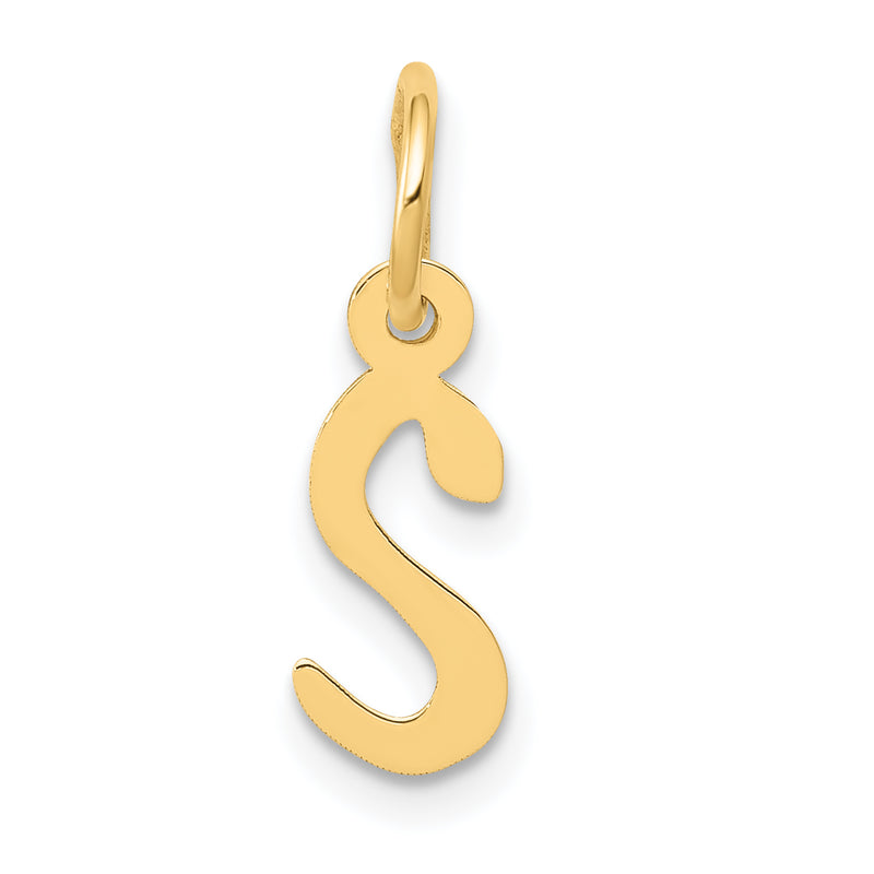 14k Yellow Gold 14k Small Slanted Block Letter S Initial Charm