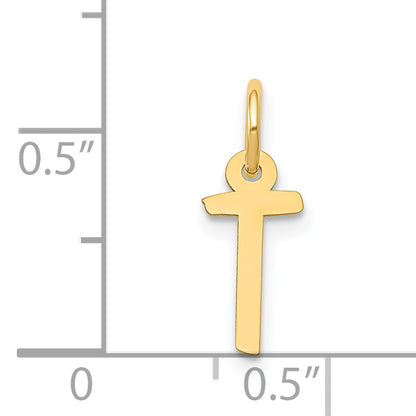 14k Yellow Gold 14k Small Slanted Block Letter T Initial Charm