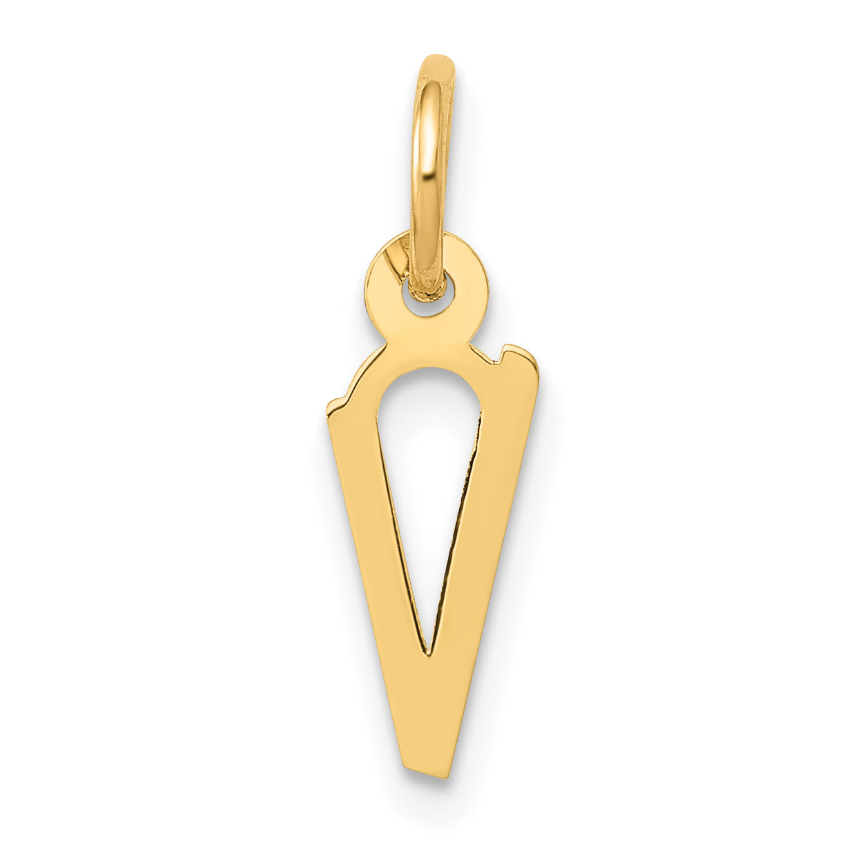 14k Yellow Gold 14k Small Slanted Block Letter V Initial Charm