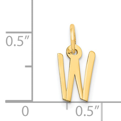 14k Yellow Gold 14k Small Slanted Block Letter W Initial Charm