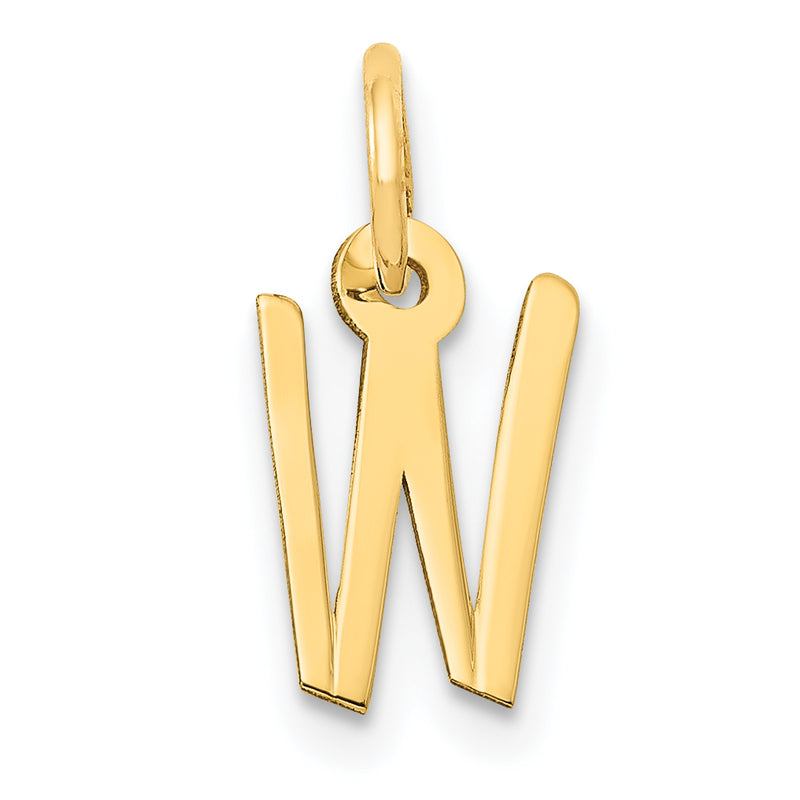 14k Yellow Gold 14k Small Slanted Block Letter W Initial Charm