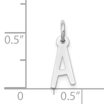 14k White Gold 14k White Gold Small Slanted Block Letter A Initial Charm