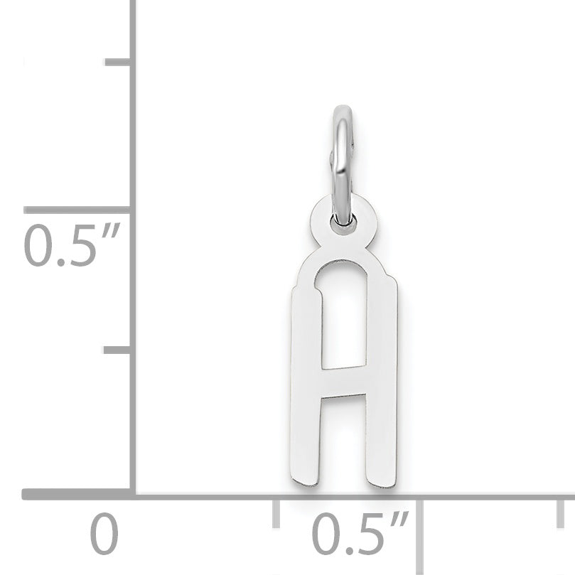 14k White Gold 14K White Gold Small Slanted Block Letter H Initial Charm