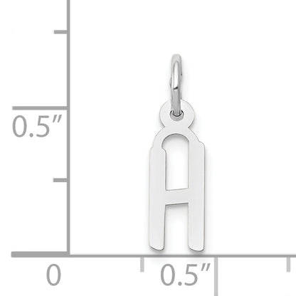 14k White Gold 14K White Gold Small Slanted Block Letter H Initial Charm