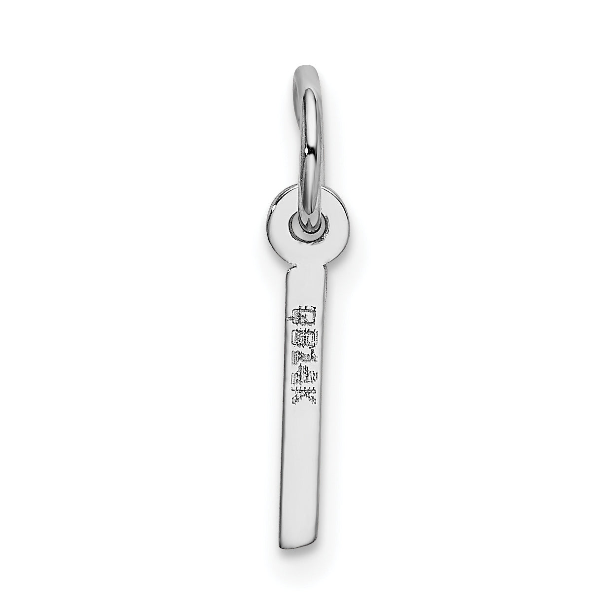 14k White Gold 14K White Gold Small Slanted Block Letter I Initial Charm