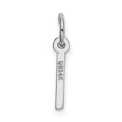 14k White Gold 14K White Gold Small Slanted Block Letter I Initial Charm