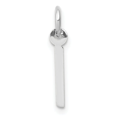 14k White Gold 14K White Gold Small Slanted Block Letter I Initial Charm