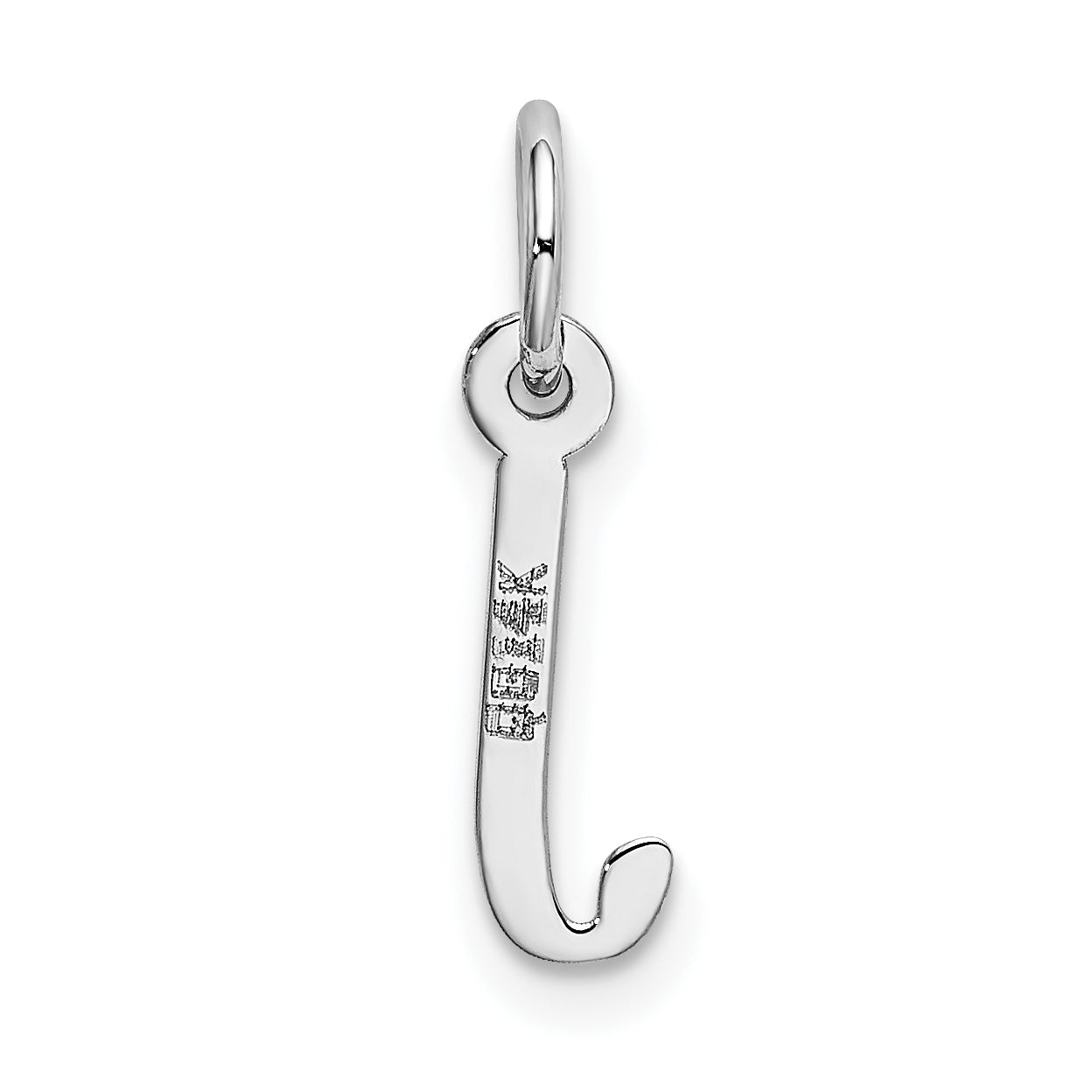 14k White Gold 14K White Gold Small Slanted Block Letter J Initial Charm