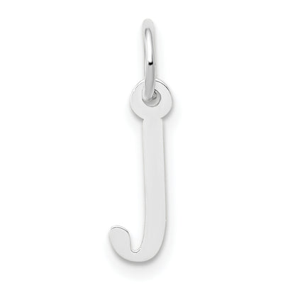 14k White Gold 14K White Gold Small Slanted Block Letter J Initial Charm