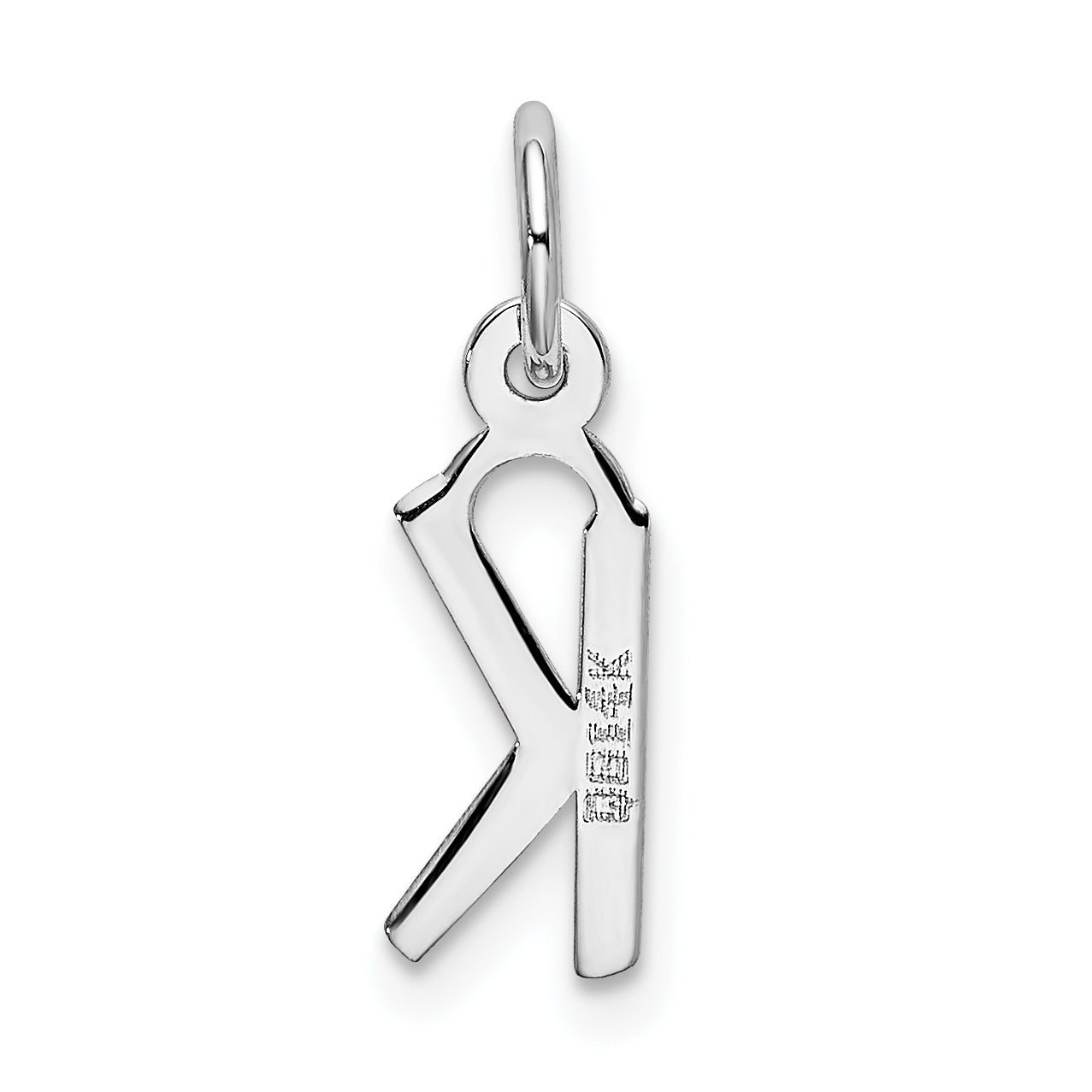 14k White Gold 14K White Gold Small Slanted Block Letter K Initial Charm