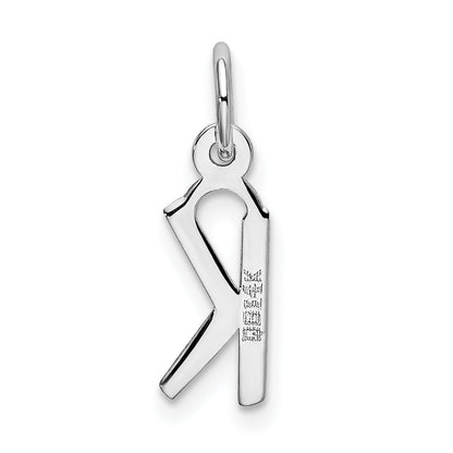 14k White Gold 14K White Gold Small Slanted Block Letter K Initial Charm