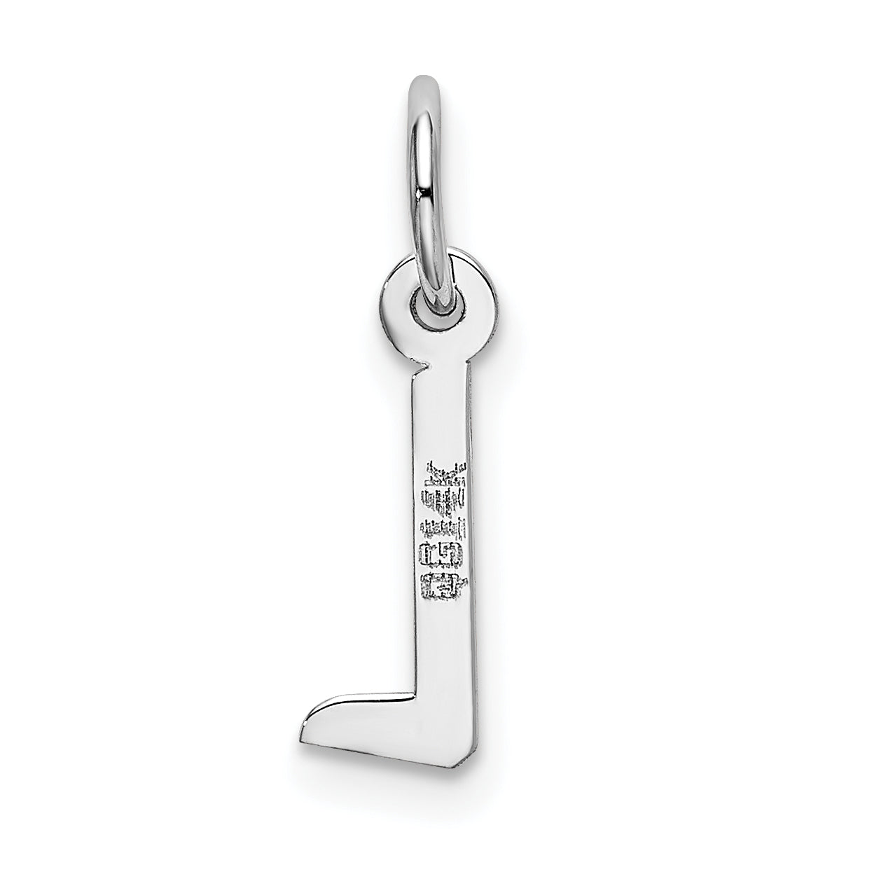 14k White Gold 14K White Gold Small Slanted Block Letter L Initial Charm