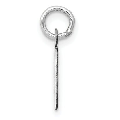 14k White Gold 14K White Gold Small Slanted Block Letter O Initial Charm