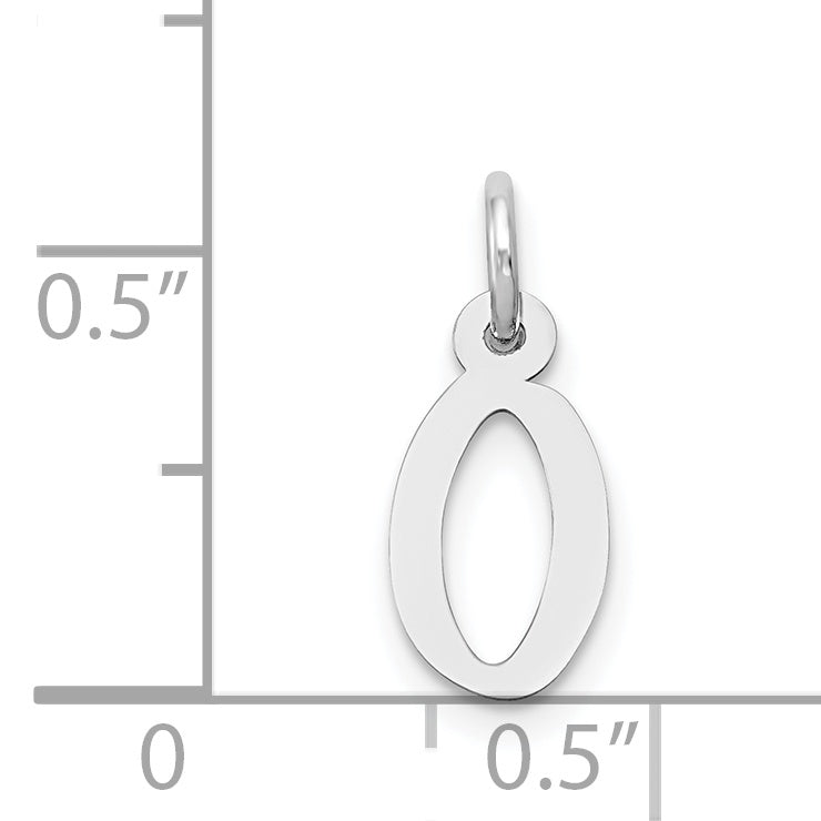 14k White Gold 14K White Gold Small Slanted Block Letter O Initial Charm