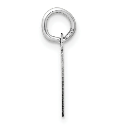 14k White Gold 14K White Gold Small Slanted Block Letter P Initial Charm