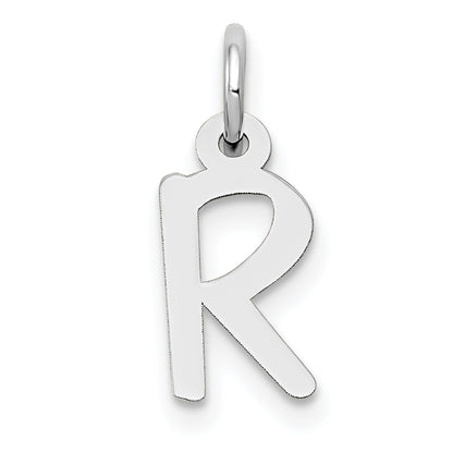 14k White Gold 14K White Gold Small Slanted Block Letter R Initial Charm
