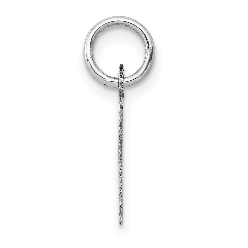 14k White Gold 14K White Gold Small Slanted Block Letter V Initial Charm