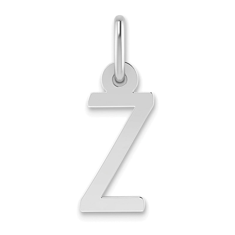 14k White Gold 14k White Gold Small Slanted Block Letter Z Initial Charm