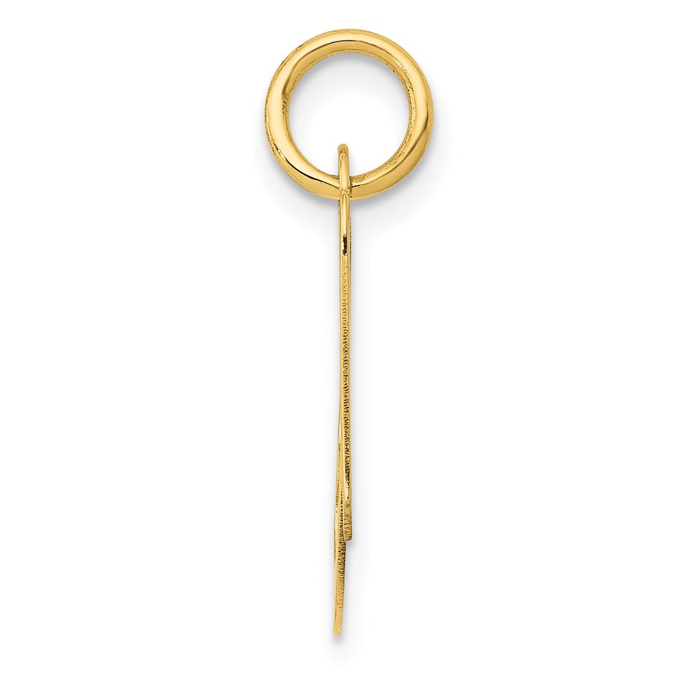 14k Yellow Gold 14K Small Fancy Script Letter A Initial Charm