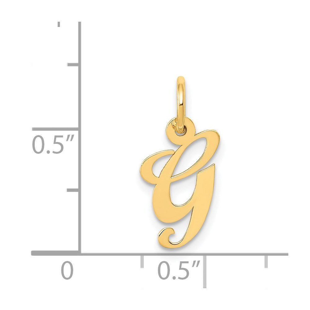14k Yellow Gold 14K Small Fancy Script Letter G Initial Charm