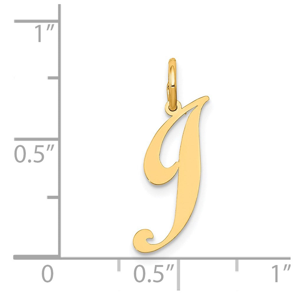 14k Yellow Gold 14K Small Fancy Script Letter J Initial Charm