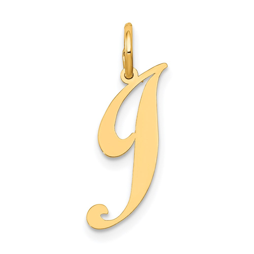 14k Yellow Gold 14K Small Fancy Script Letter J Initial Charm