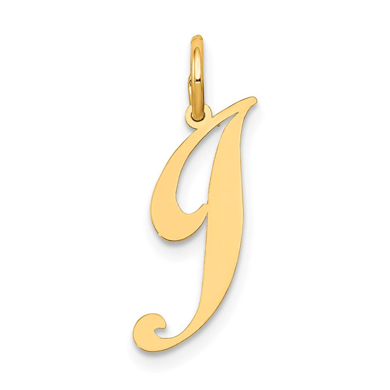 14k Yellow Gold 14K Small Fancy Script Letter J Initial Charm