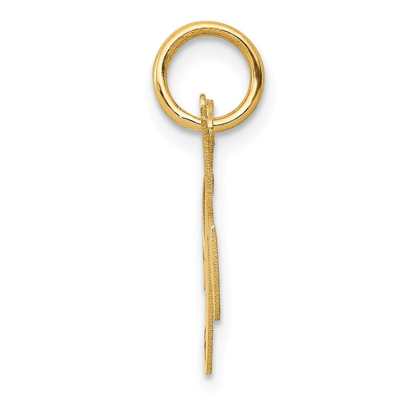 14k Yellow Gold 14K Small Fancy Script Letter K Initial Charm