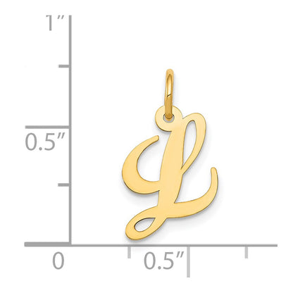 14k Yellow Gold 14K Small Fancy Script Letter L Initial Charm