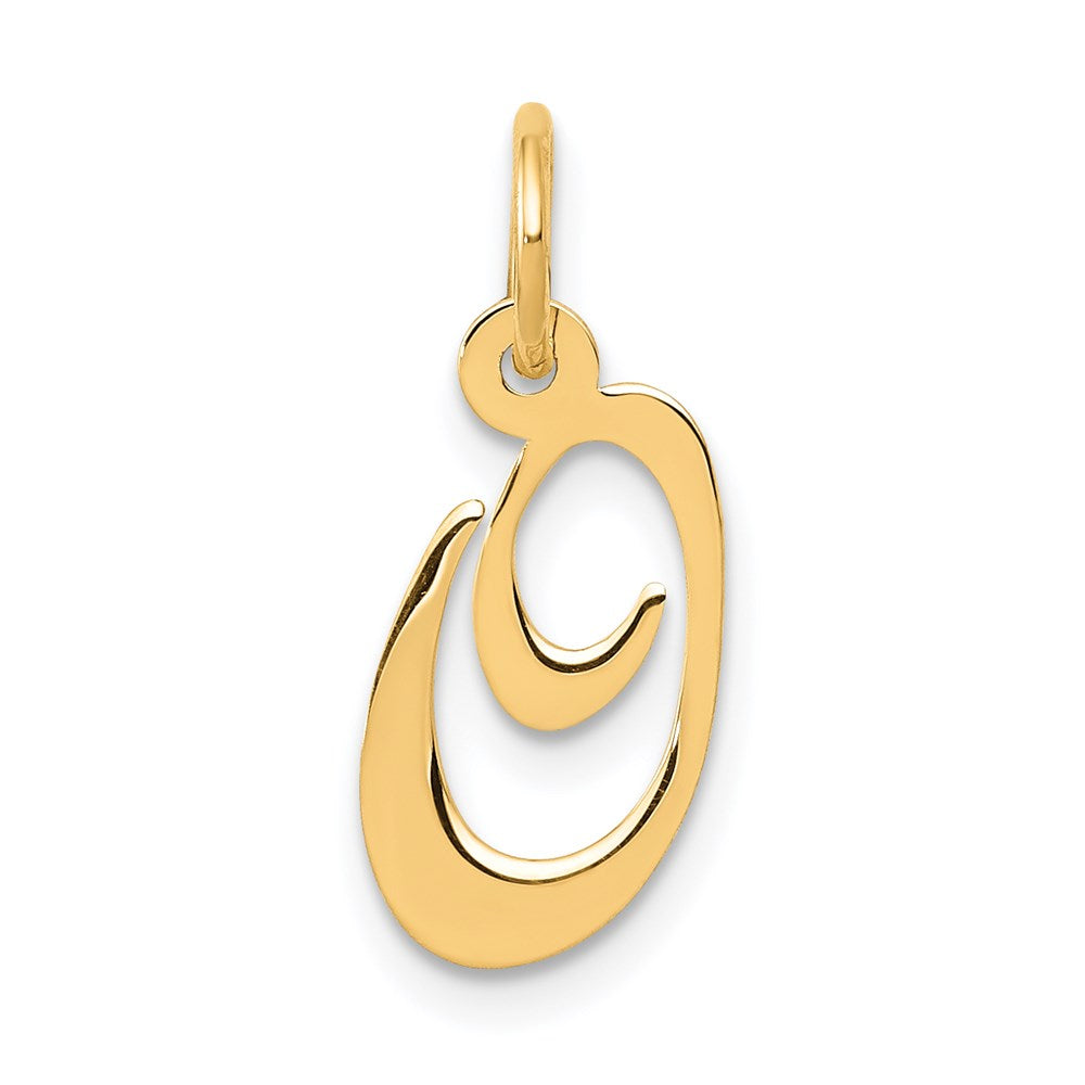 14k Yellow Gold 14K Small Fancy Script Letter O Initial Charm