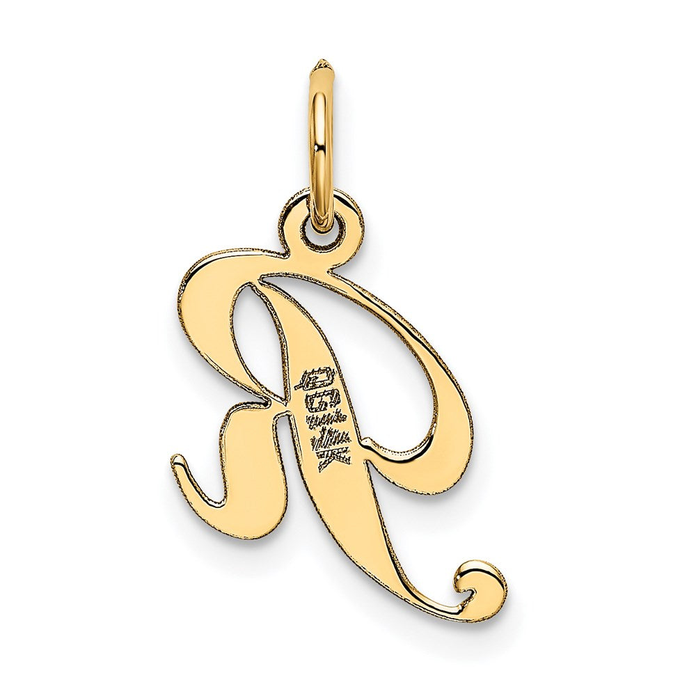 14k Yellow Gold 14K Small Fancy Script Letter R Initial Charm