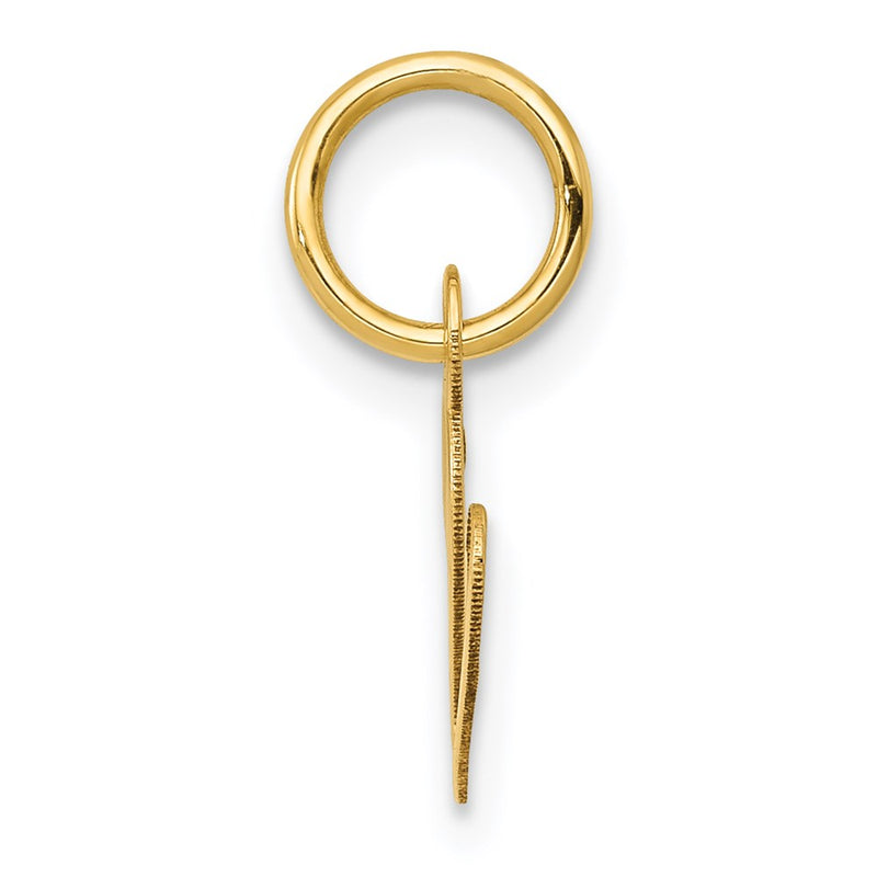 14k Yellow Gold 14K Small Fancy Script Letter V Initial Charm
