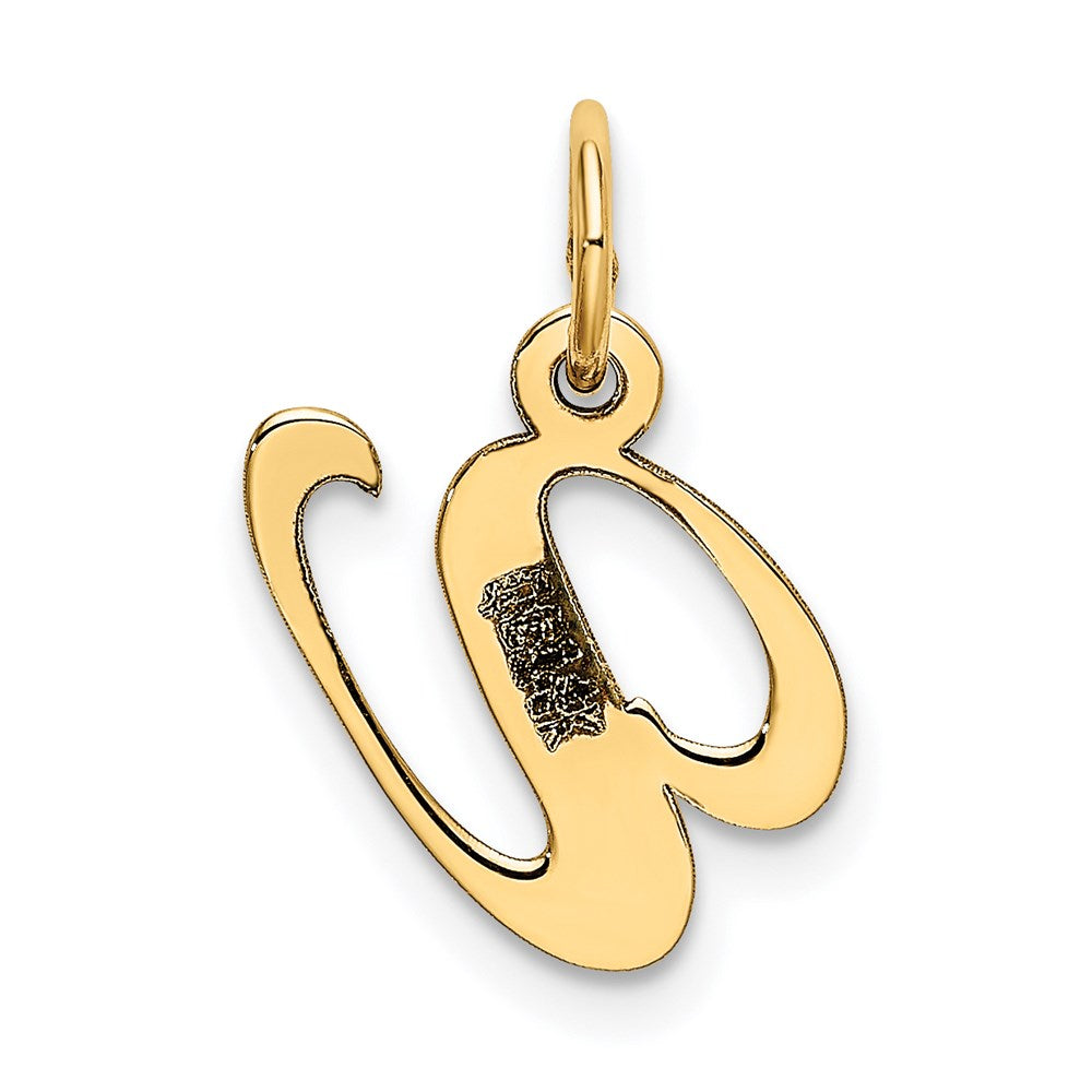 14k Yellow Gold 14K Small Fancy Script Letter V Initial Charm