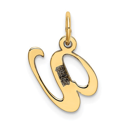 14k Yellow Gold 14K Small Fancy Script Letter V Initial Charm