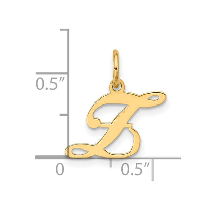 14K Yellow Gold Small Fancy Script Letter Z Initial Charm