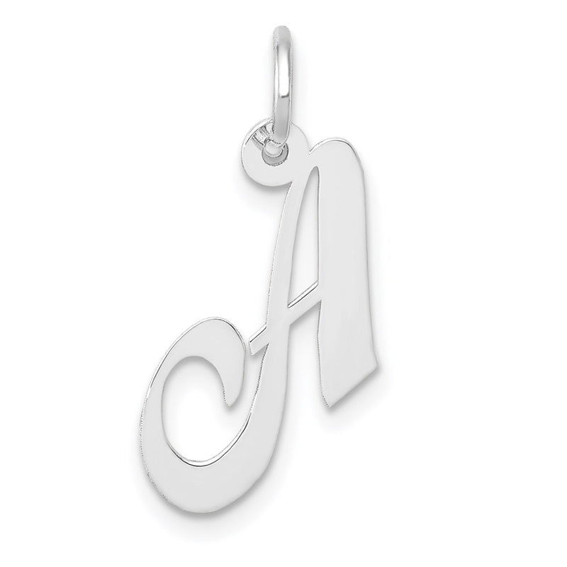 14k White Gold 14k White Gold Small Fancy Script Letter A Initial Charm