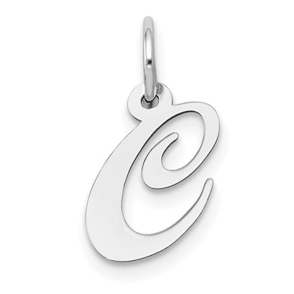 14k White Gold 14k White Gold Small Fancy Script Letter C Initial Charm