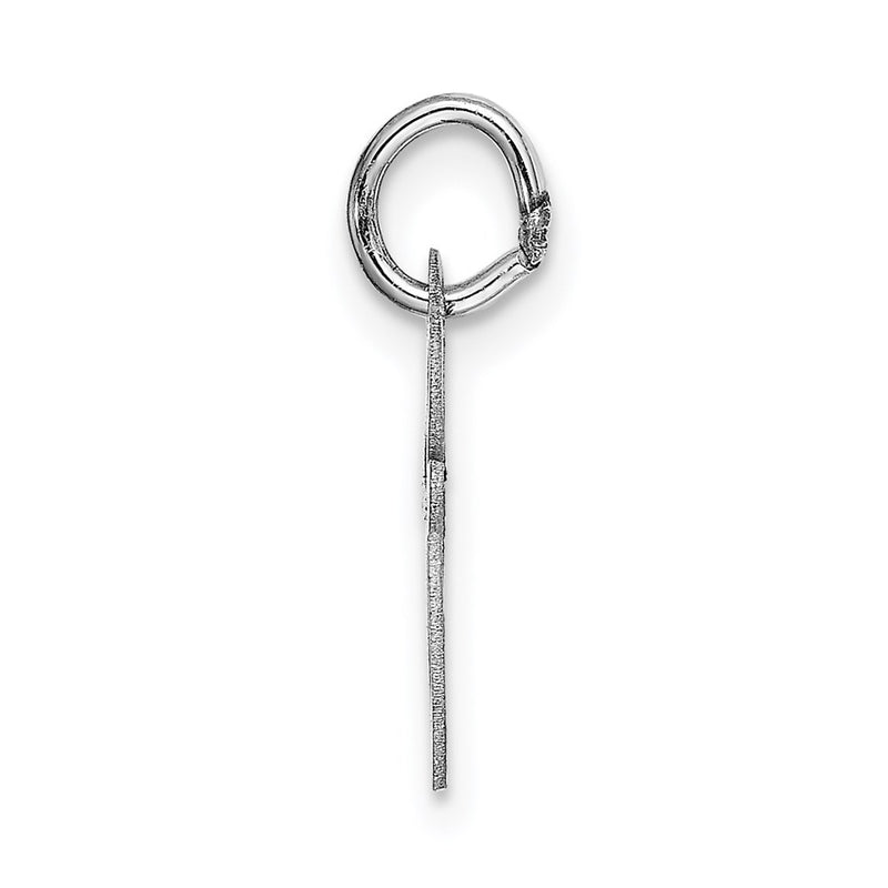14k White Gold 14k White Gold Small Fancy Script Letter E Initial Charm