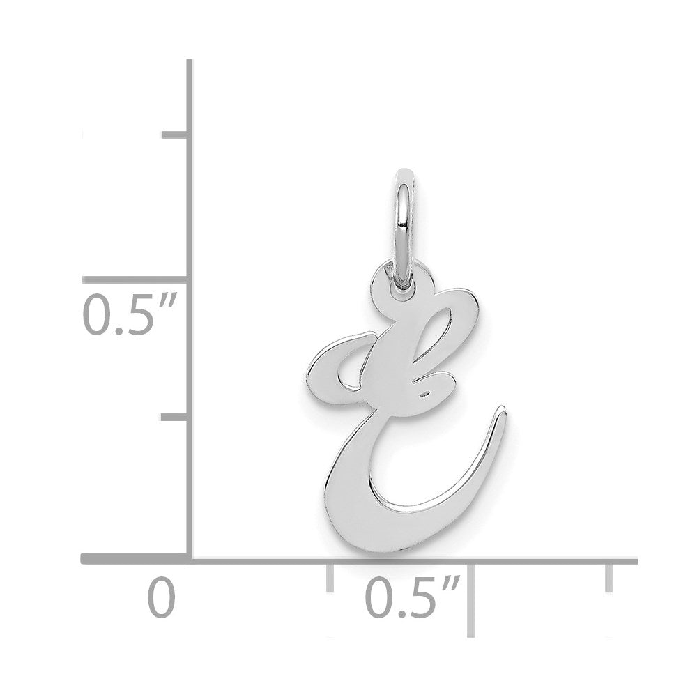 14k White Gold 14k White Gold Small Fancy Script Letter E Initial Charm