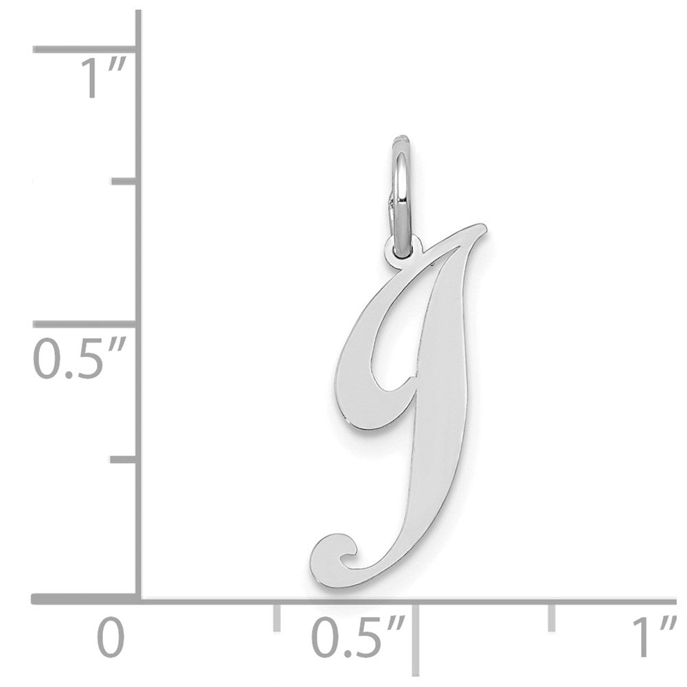 14k White Gold 14k White Gold Small Fancy Script Letter J Initial Charm