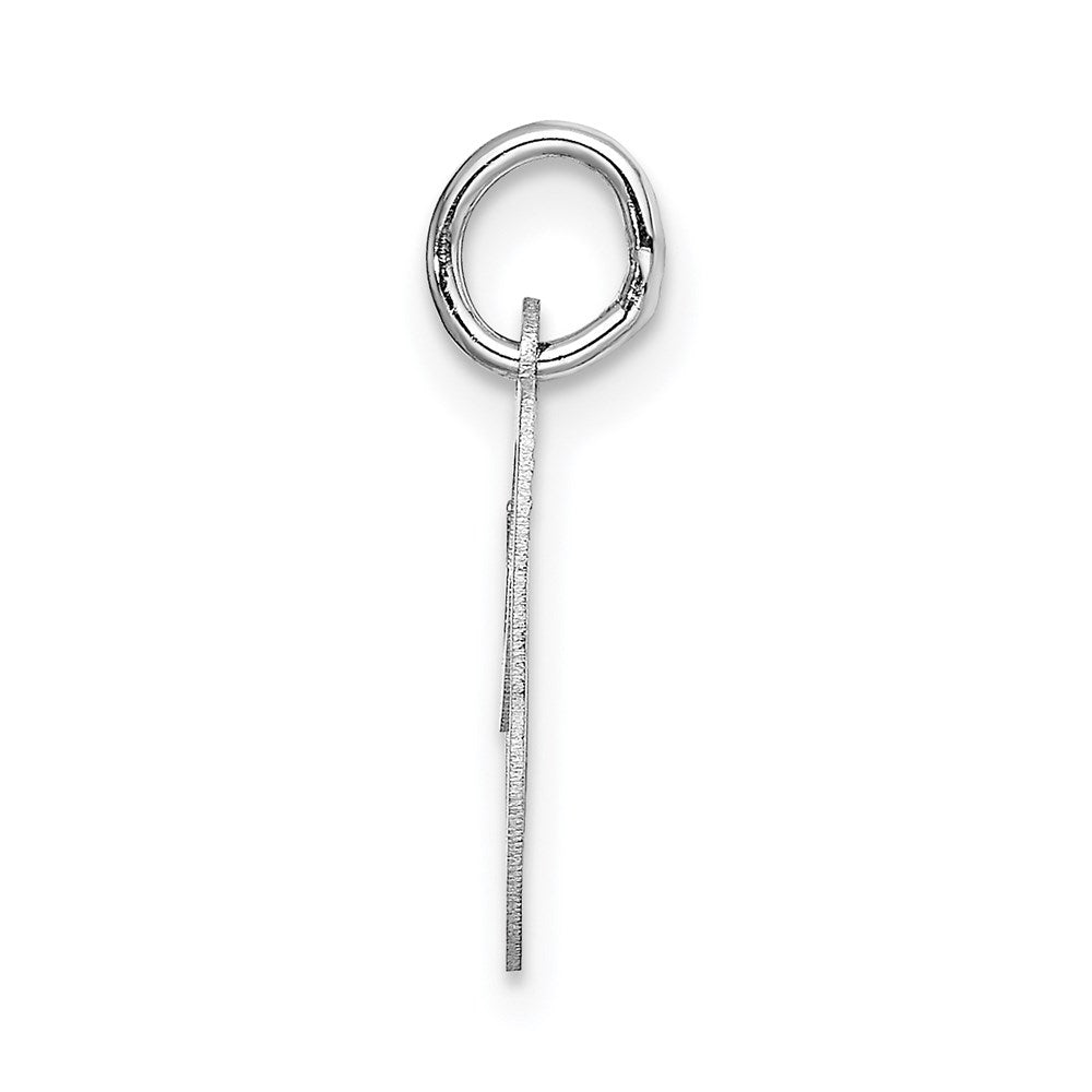 14k White Gold 14k White Gold Small Fancy Script Letter O Initial Charm