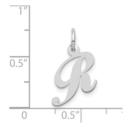 14k White Gold 14k White Gold Small Fancy Script Letter R Initial Charm