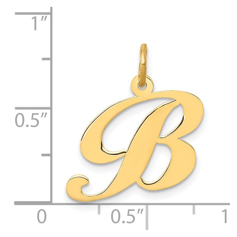 14k Yellow Gold 14K Medium Fancy Script Letter B Initial Charm