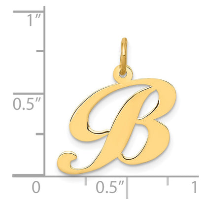 14k Yellow Gold 14K Medium Fancy Script Letter B Initial Charm