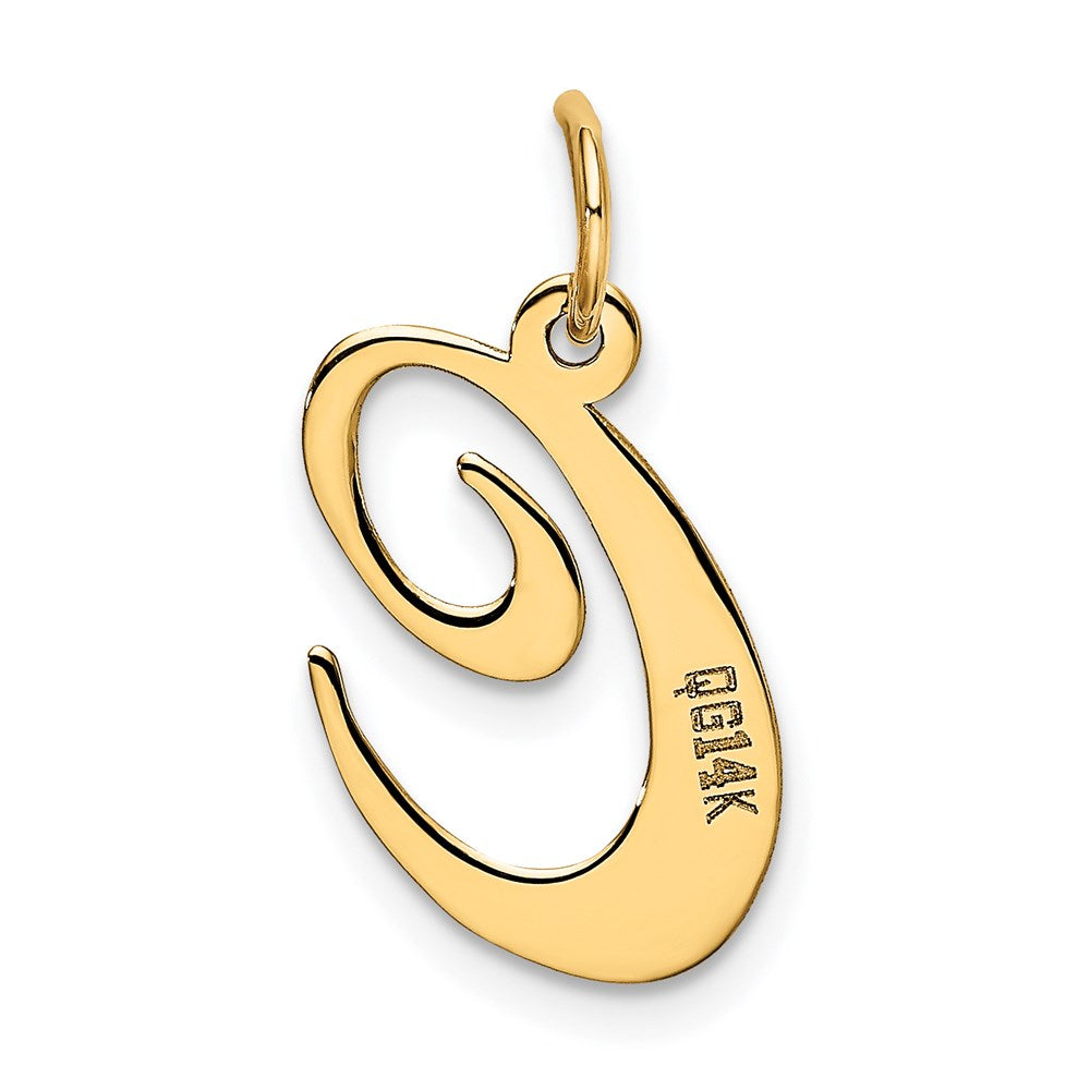 14k Yellow Gold 14K Medium Fancy Script Letter C Initial Charm