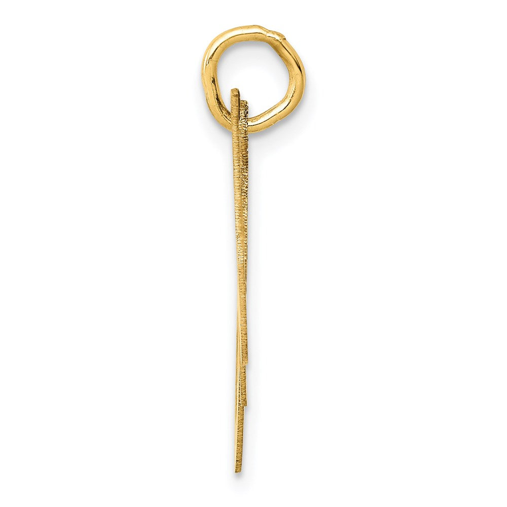 14k Yellow Gold 14K Medium Fancy Script Letter M Initial Charm