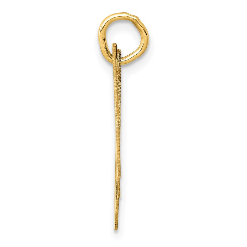 14k Yellow Gold 14K Medium Fancy Script Letter M Initial Charm